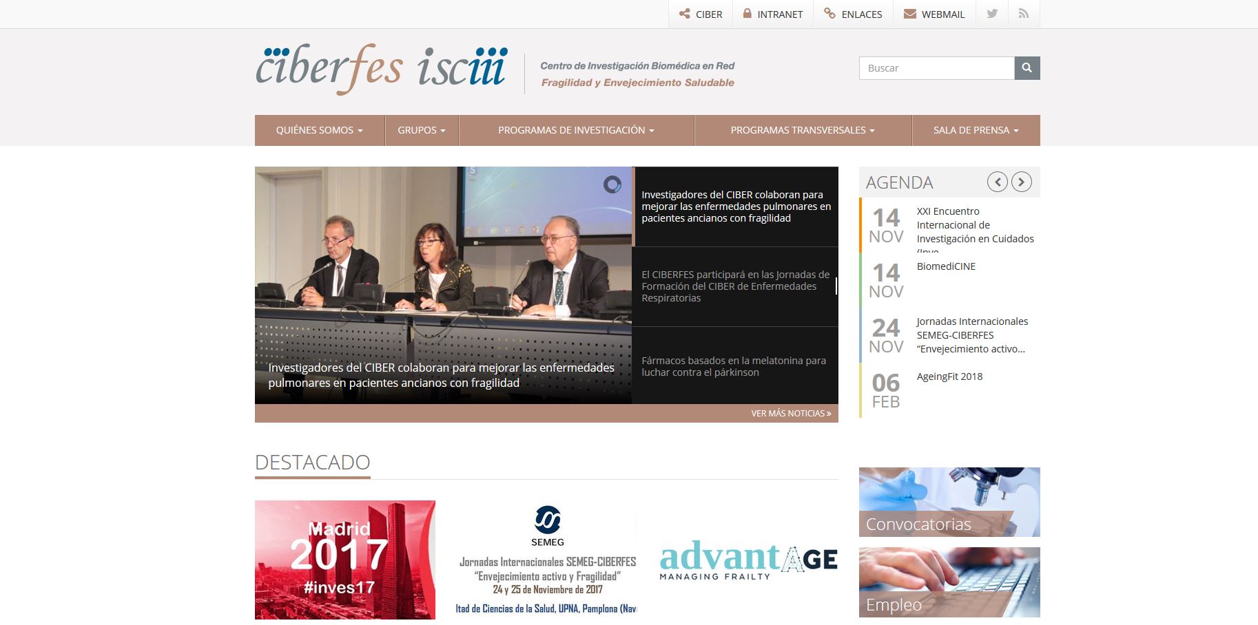Nueva página web del CIBER de Fragilidad y Envejecimiento Saludable